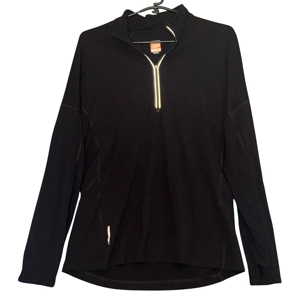Icebreaker GT 200 Merino Wool Quarter Zip Base Layer Top Mens XXL Black